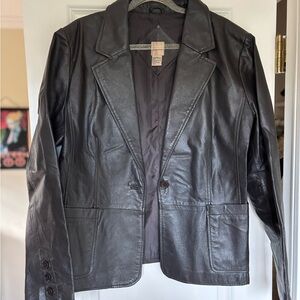 Women's Deep Brown‎ Leather Blazer/Jacket